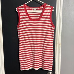 The Limited Y2K Scoop Neck Candy Striped Rayon Blend Sleeveless Sweater Sz: M